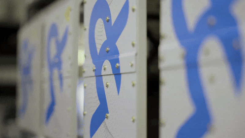 Shelves of Bridger GML devices with BP logo