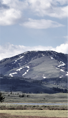 Bozeman Montana mountain with melting snow