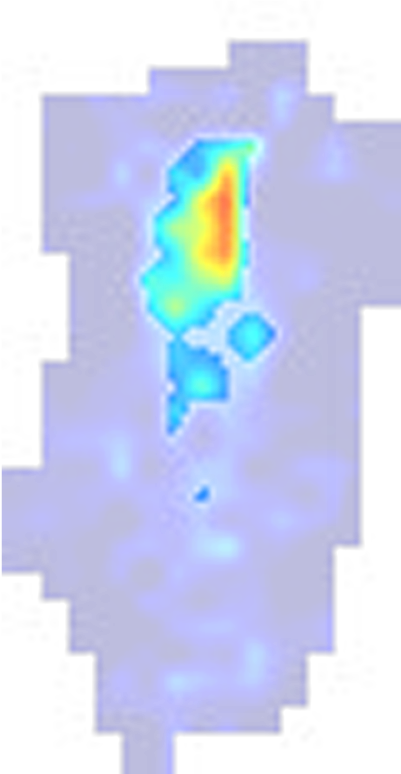 Lidar point cloud of methane emission plume