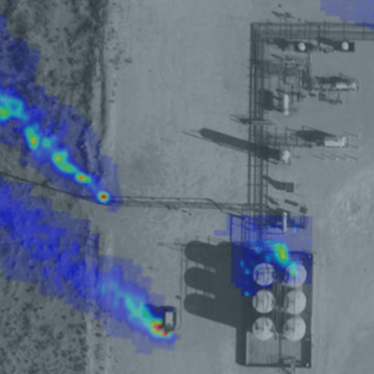 Image of Lidar Detection of Methane Emissions at a Plant