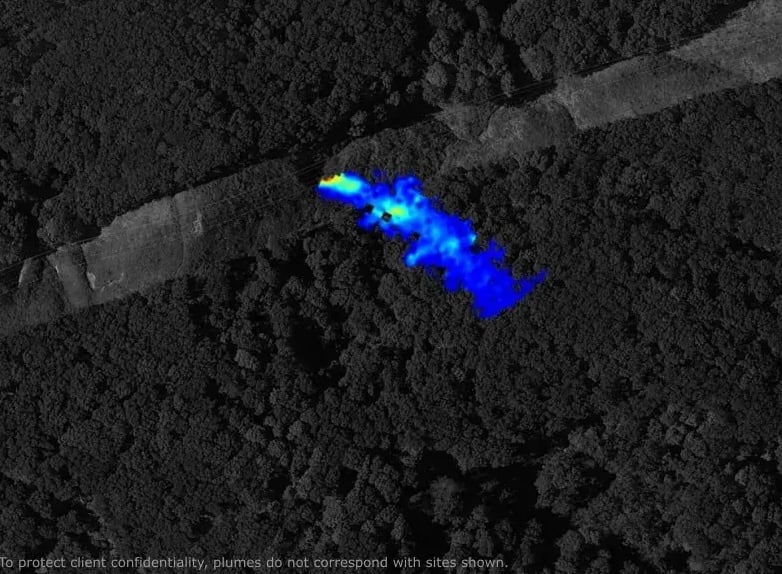 Lidar Methane Emissions Detection Midstream over Forest
